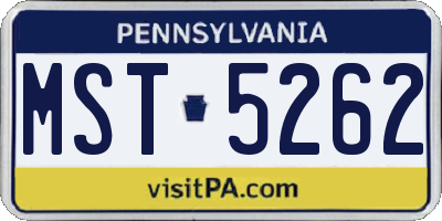 PA license plate MST5262