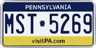PA license plate MST5269