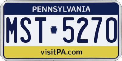 PA license plate MST5270