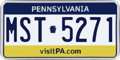 PA license plate MST5271
