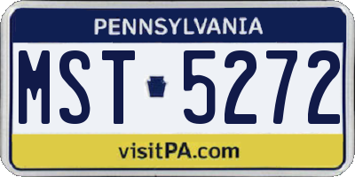 PA license plate MST5272