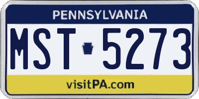 PA license plate MST5273