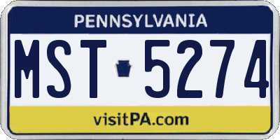 PA license plate MST5274