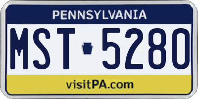 PA license plate MST5280