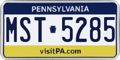 PA license plate MST5285