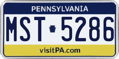 PA license plate MST5286