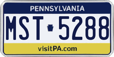 PA license plate MST5288