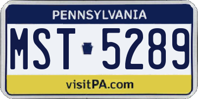 PA license plate MST5289
