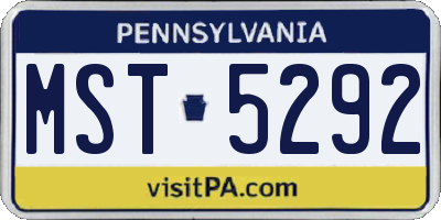 PA license plate MST5292