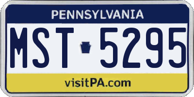 PA license plate MST5295