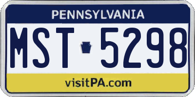 PA license plate MST5298