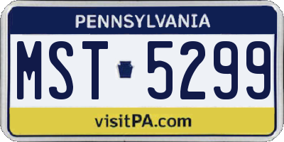 PA license plate MST5299
