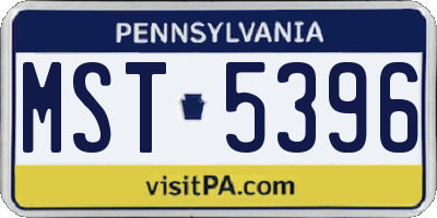 PA license plate MST5396