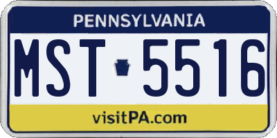 PA license plate MST5516