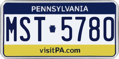 PA license plate MST5780