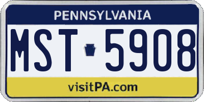 PA license plate MST5908