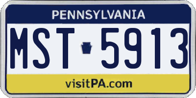 PA license plate MST5913