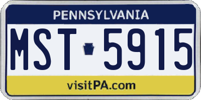PA license plate MST5915