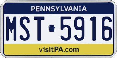 PA license plate MST5916