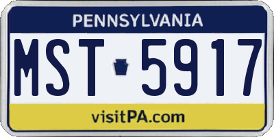 PA license plate MST5917