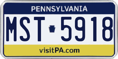 PA license plate MST5918