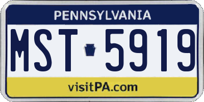 PA license plate MST5919