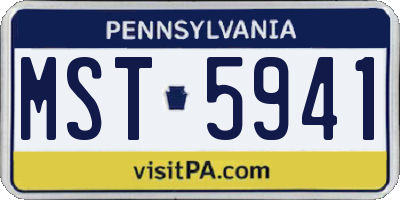 PA license plate MST5941