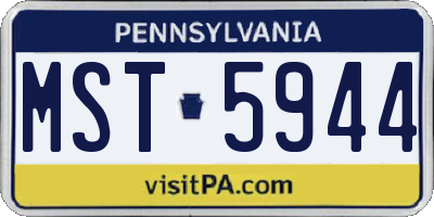 PA license plate MST5944