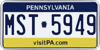 PA license plate MST5949