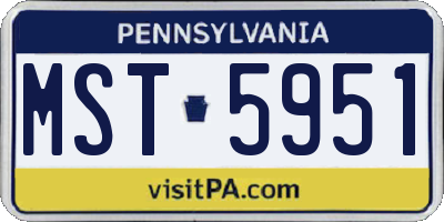 PA license plate MST5951