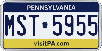 PA license plate MST5955