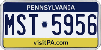 PA license plate MST5956