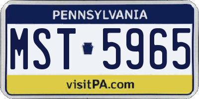 PA license plate MST5965