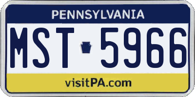 PA license plate MST5966