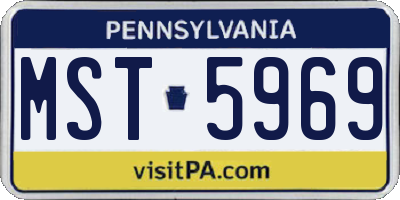 PA license plate MST5969