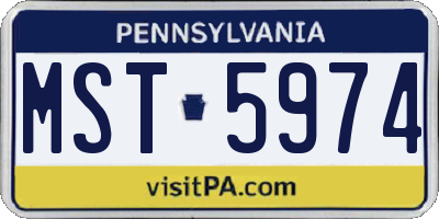 PA license plate MST5974