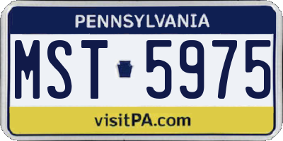 PA license plate MST5975