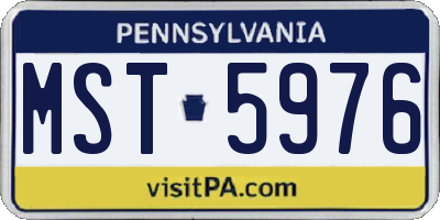 PA license plate MST5976