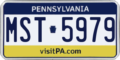 PA license plate MST5979