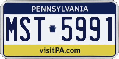 PA license plate MST5991