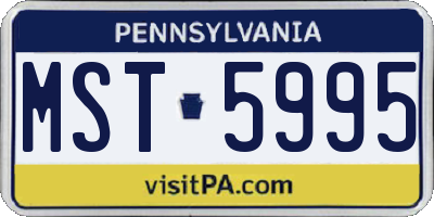 PA license plate MST5995