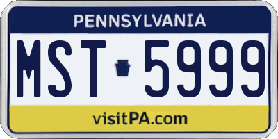 PA license plate MST5999