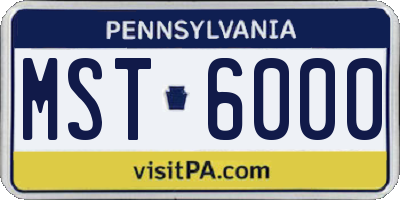 PA license plate MST6000