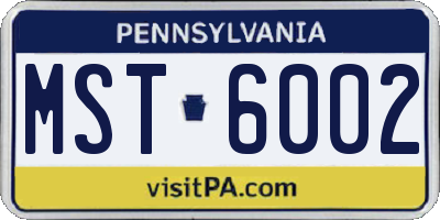 PA license plate MST6002