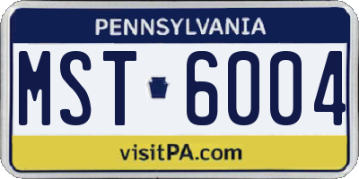PA license plate MST6004