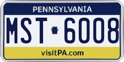 PA license plate MST6008