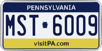PA license plate MST6009