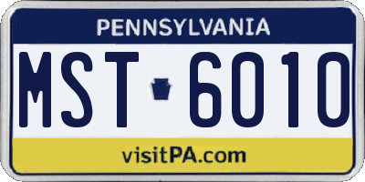 PA license plate MST6010