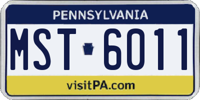 PA license plate MST6011