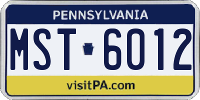PA license plate MST6012
